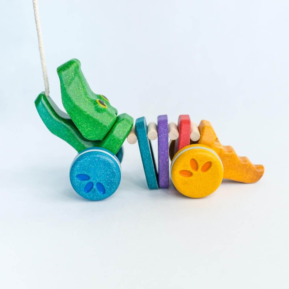 Alligator arc - en - ciel dansant à tirer - Jouets à tirer / pousser - Boutique LeoLudo - Plan Toys