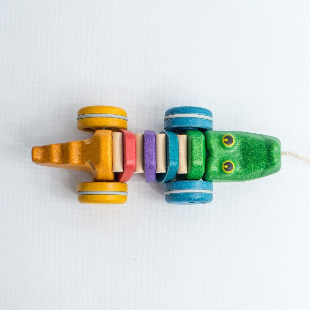 Alligator arc - en - ciel dansant à tirer - Jouets à tirer / pousser - Boutique LeoLudo - Plan Toys