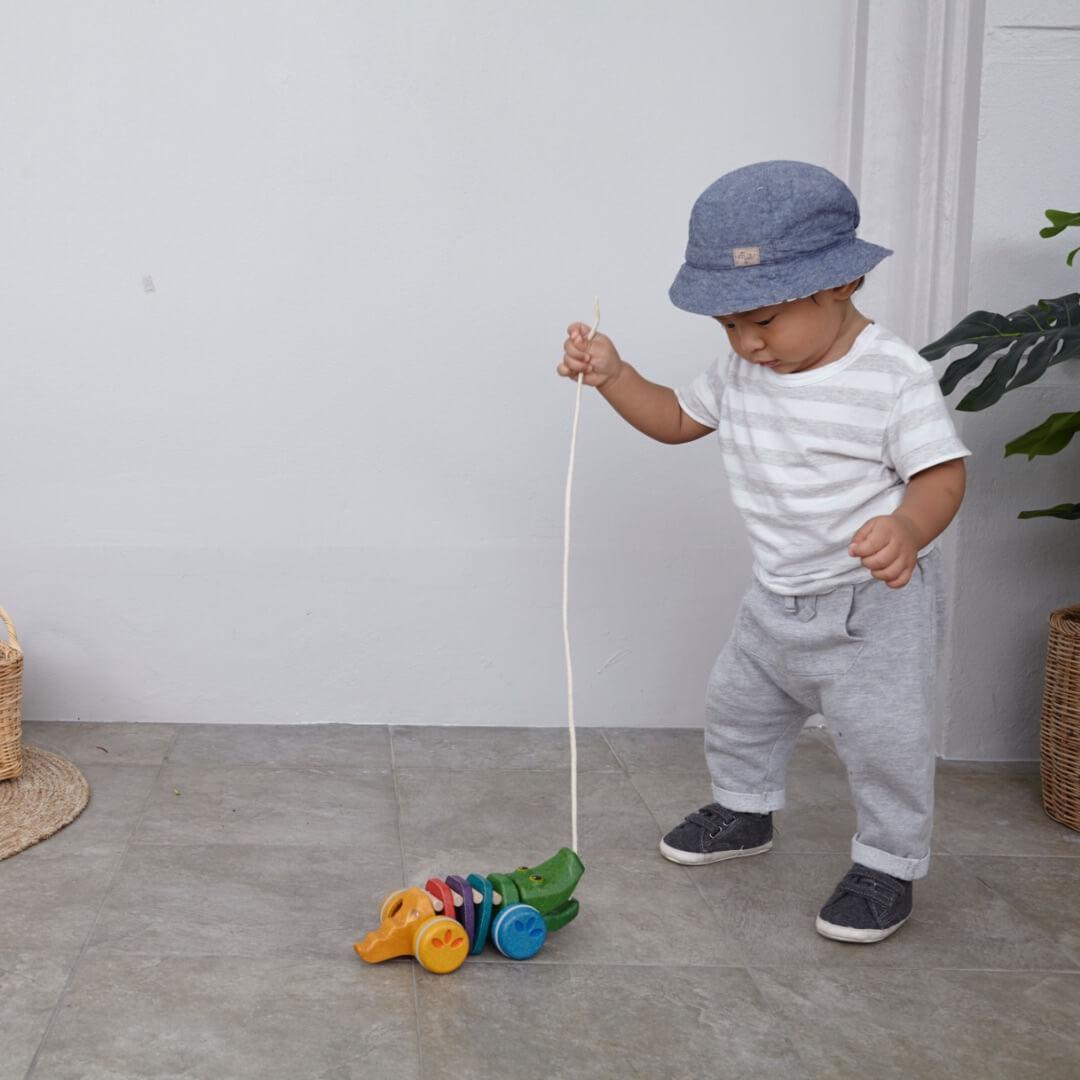 Alligator arc - en - ciel dansant à tirer - Jouets à tirer / pousser - Boutique LeoLudo - Plan Toys