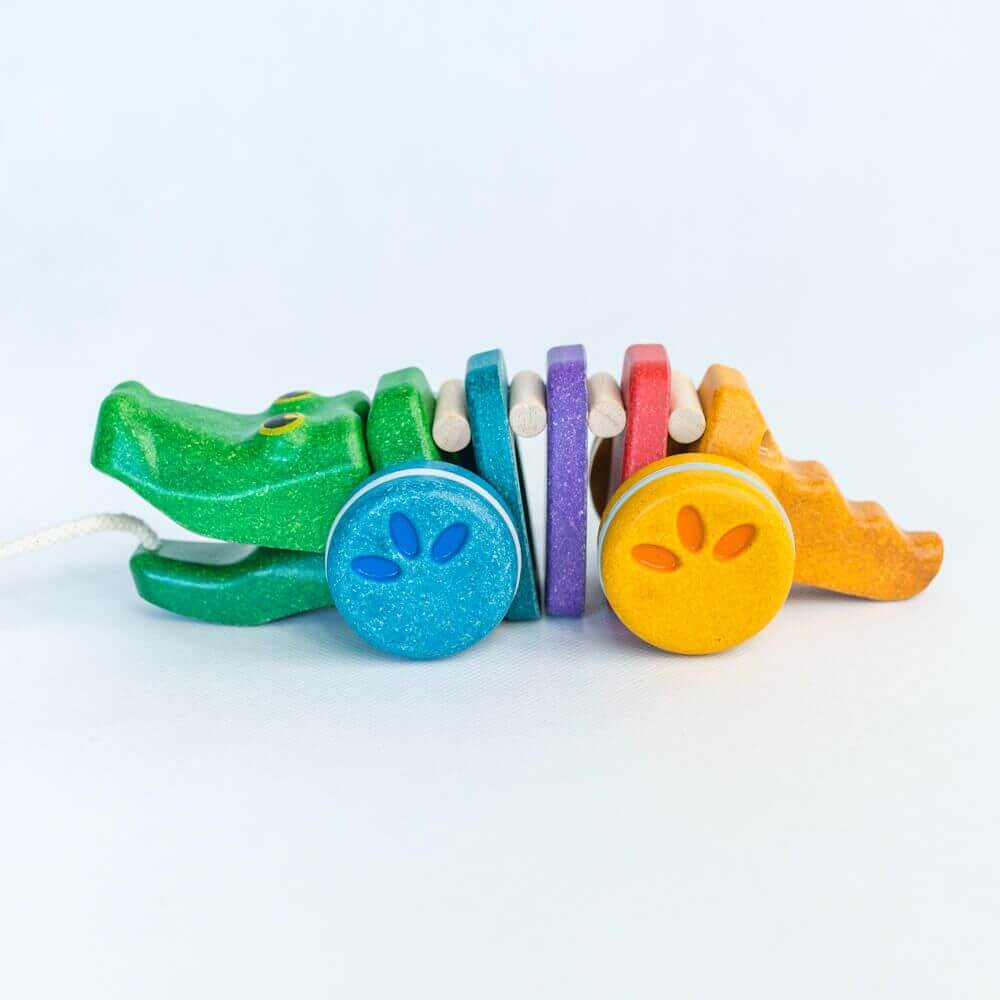 Alligator arc - en - ciel dansant à tirer - Jouets à tirer / pousser - Boutique LeoLudo - Plan Toys
