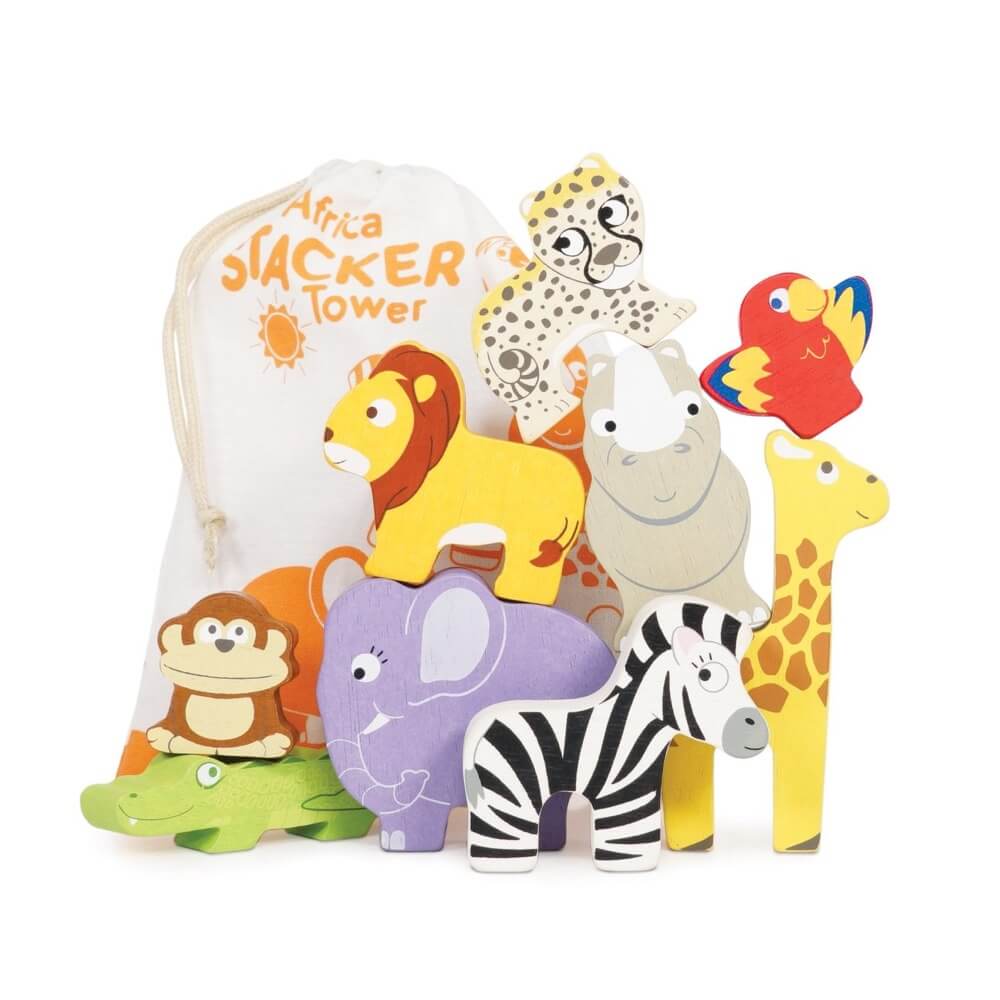 Animaux d'Afrique à empiler - Jouets à trier & empiler - Boutique LeoLudo - Le Toy Van