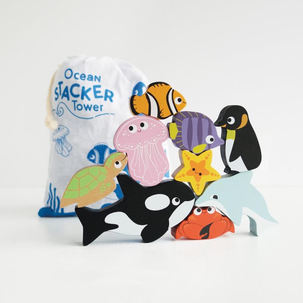 Animaux marins à empiler - Jouets à trier & empiler - Boutique LeoLudo - Le Toy Van