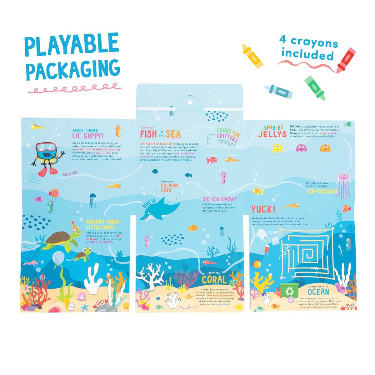 Autocollants antidérapants pour baignoire Guppy Grips - Jouets de bain - Boutique LeoLudo - Glo Pals