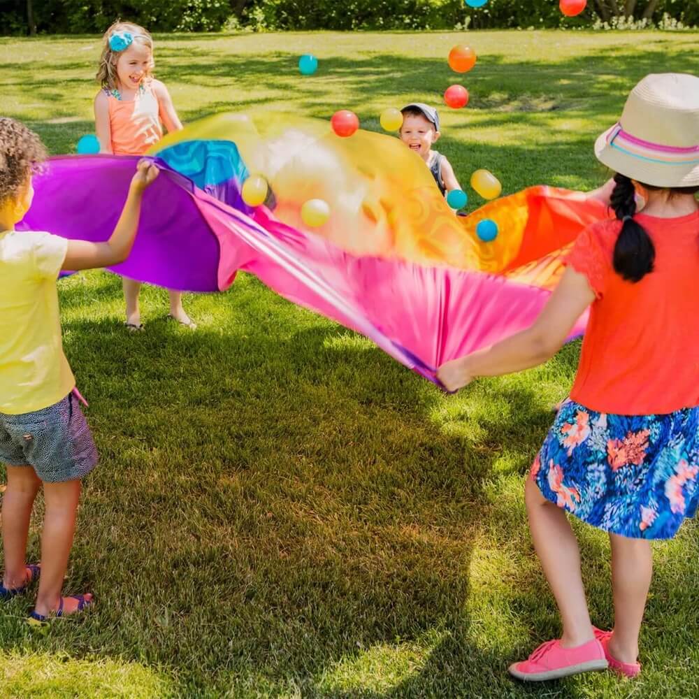 B. Active: Parachute Woo - Hue + 15 balles - Jeu actif - Boutique LeoLudo - B. toys