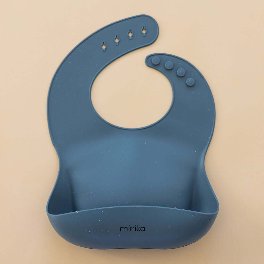 Bavette en silicone - Indigo - Bavoirs - Boutique LeoLudo - Minika