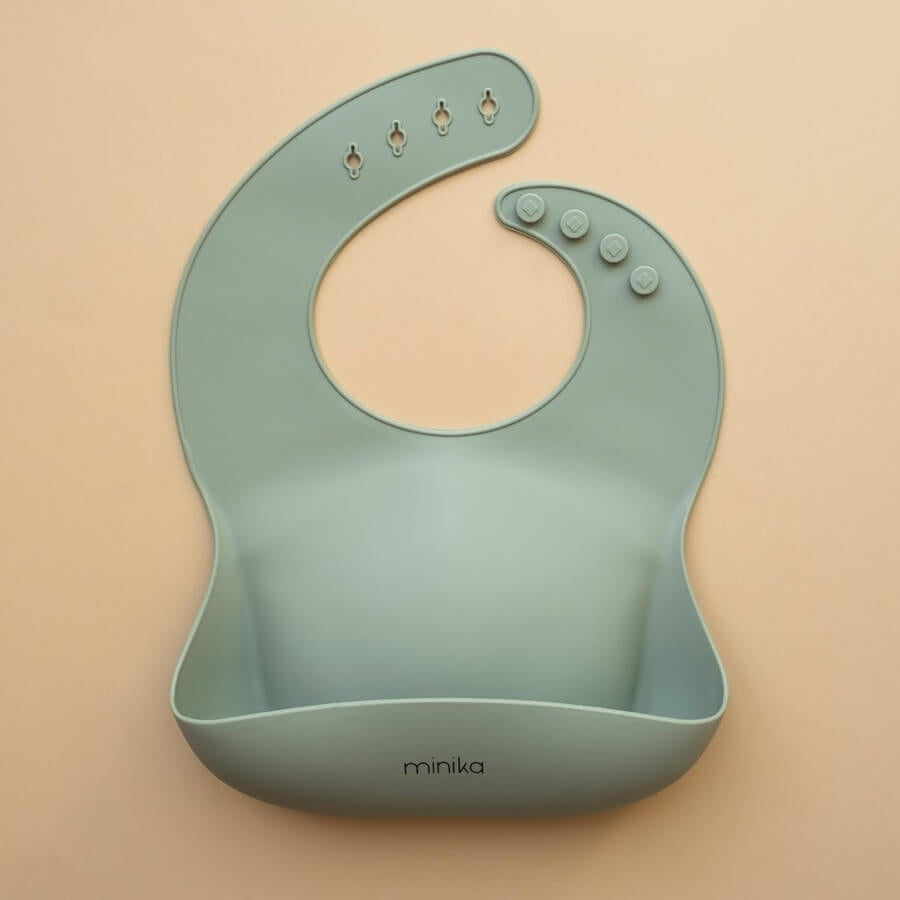 Bavette en silicone - Sage - Bavoirs - Boutique LeoLudo - Minika