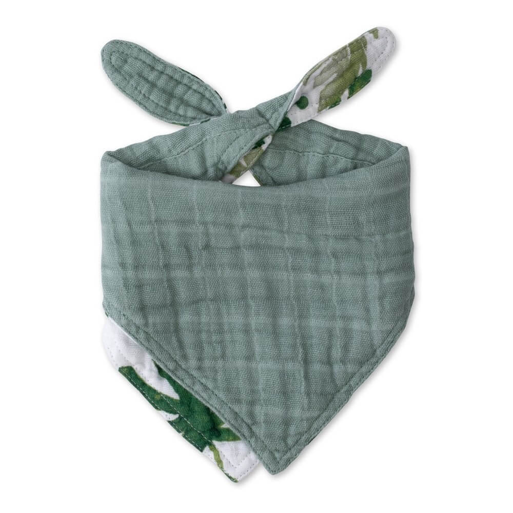 Bavoir bandana réversible en mousseline - Tropical Leaf-Little Unicorn-Boutique LeoLudo