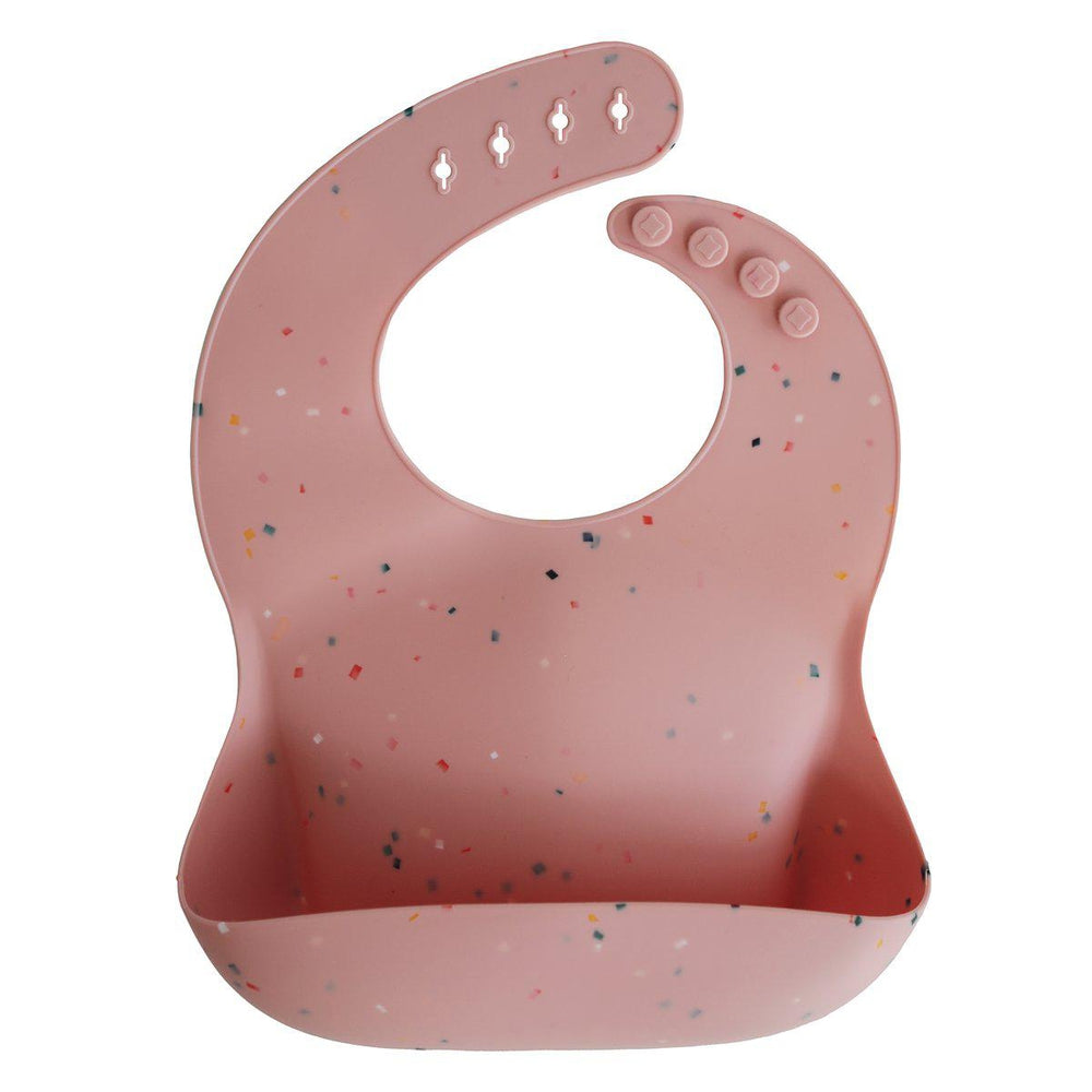Bavoir pour bébé en silicone - Powder Pink Confetti-Bavoirs-Mushie-Boutique LeoLudo