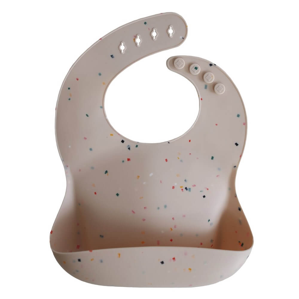 Bavoir pour bébé en silicone - Vanilla Confetti-Bavoirs-Mushie-Boutique LeoLudo