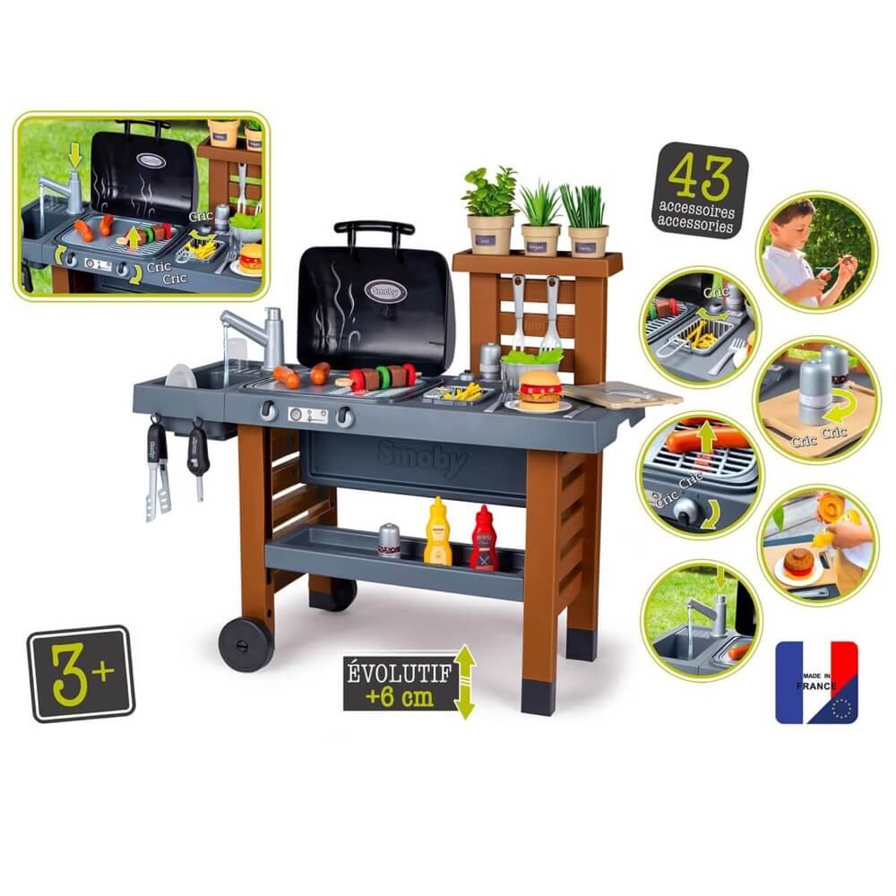 BBQ et cuisine d'extérieur toute équipée (43 accessoires) - Jouets d'imitation - Boutique LeoLudo - Smoby