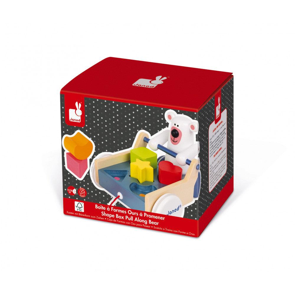 Boîte à formes à promener Ours Zigolos - Jouets à tirer / pousser - Boutique LeoLudo - Janod