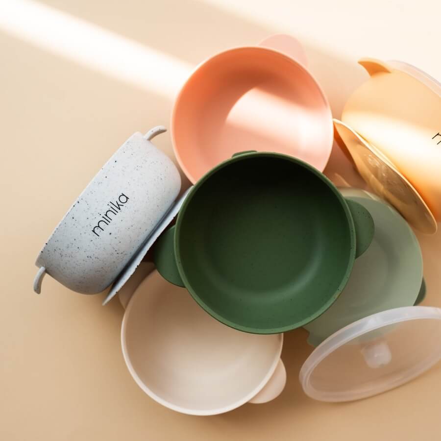 Bol à succion en silicone avec couvercle - Alimentation & repas - Boutique LeoLudo - Minika