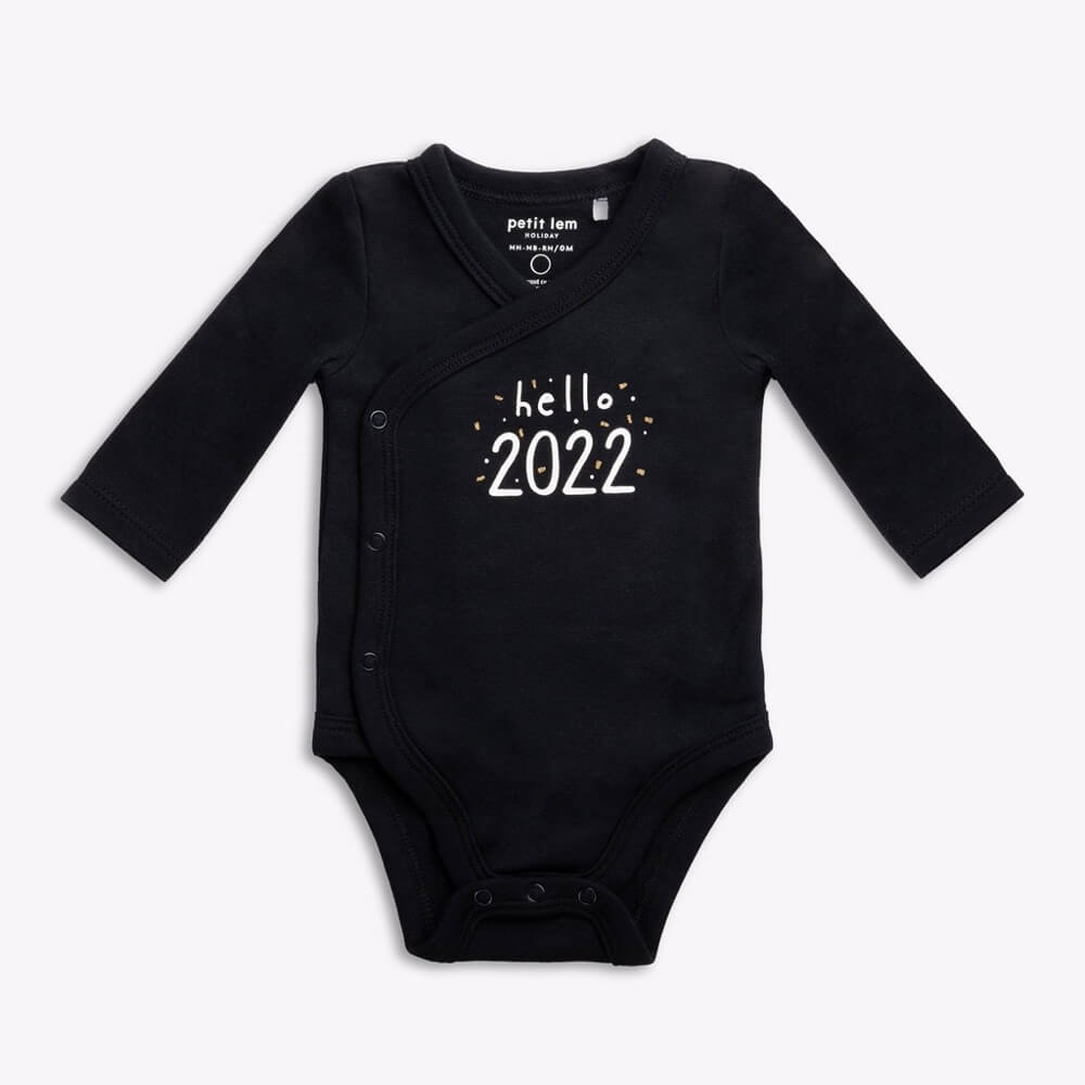 Cache-couche noir - Hello 2022 (0-12M)-Vêtements-Petit Lem-Boutique LeoLudo