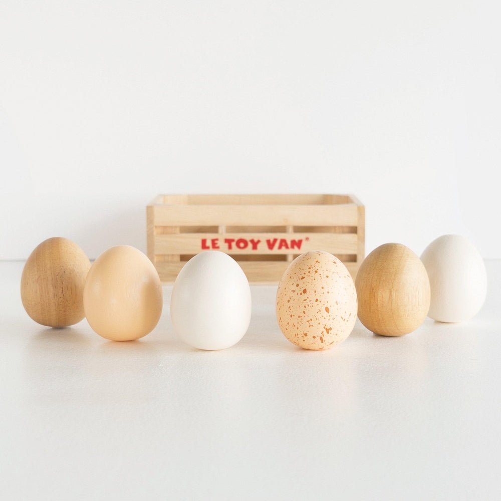Caissette de demi - douzaine d'oeufs en bois - Jouets d'imitation - Boutique LeoLudo - Le Toy Van