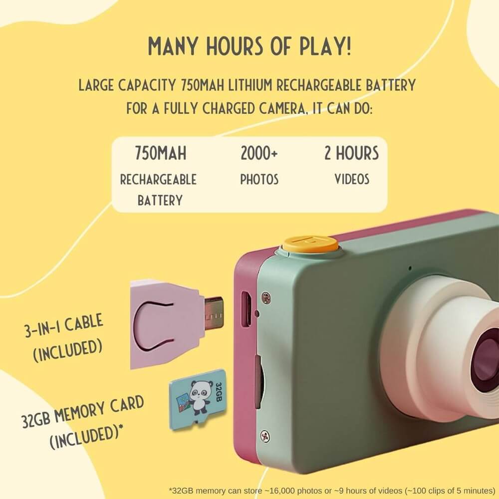 Caméra numérique photo + vidéo - Mikayo l'ourson (modèle C) - Jeux électroniques - Boutique LeoLudo - Kidamento