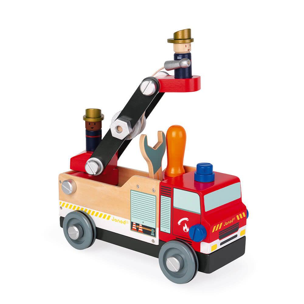 Camion de pompiers en bois Brico'Kids-Véhicules de jeu-Janod-Boutique LeoLudo