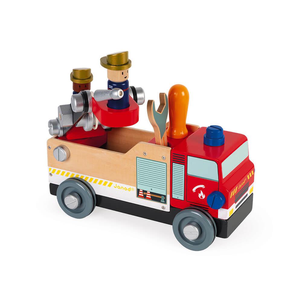 Camion de pompiers en bois Brico'Kids - Véhicules de jeu - Boutique LeoLudo - Janod