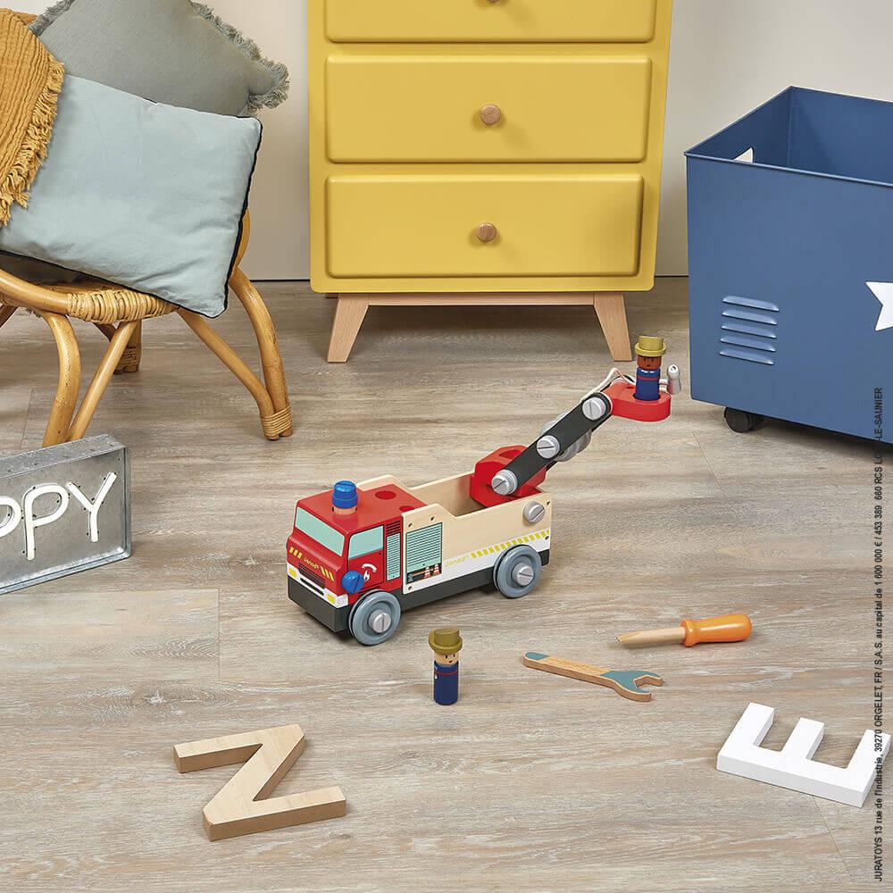 Camion de pompiers en bois Brico'Kids - Véhicules de jeu - Boutique LeoLudo - Janod