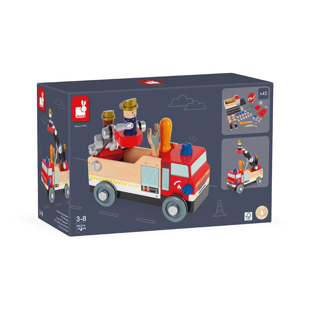 Camion de pompiers en bois Brico'Kids - Véhicules de jeu - Boutique LeoLudo - Janod
