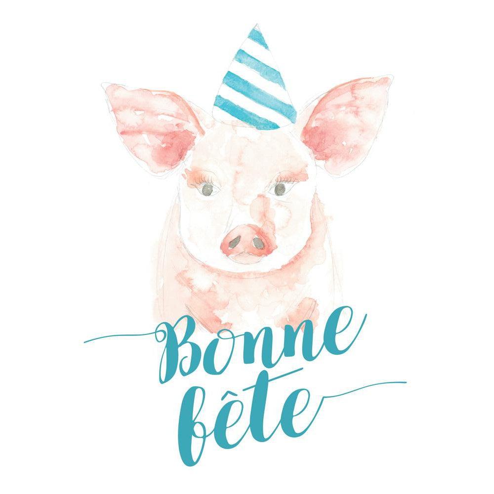 Carte de souhaits - Anniversaire - Cochonnet - Cartes de souhaits - Boutique LeoLudo - Stephanie Reniere