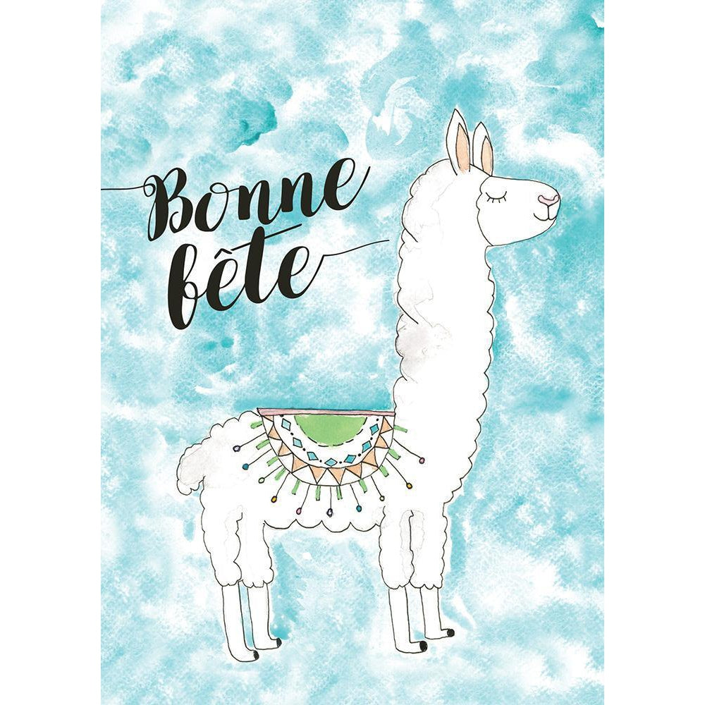 Carte de souhaits - Anniversaire - Lama de Stephanie Reniere - Boutique LeoLudo