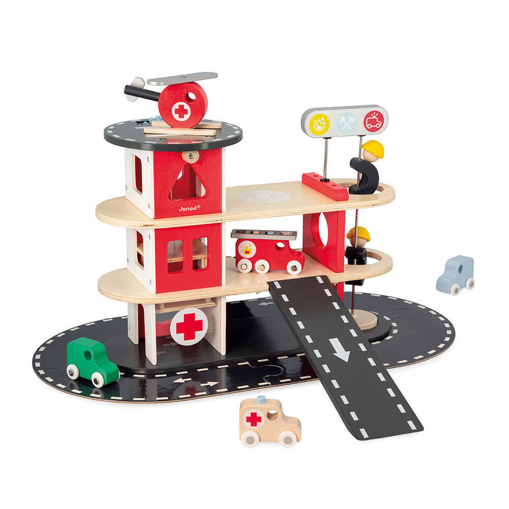 Caserne de pompiers Bolid - Ensembles de jeu - Boutique LeoLudo - Janod