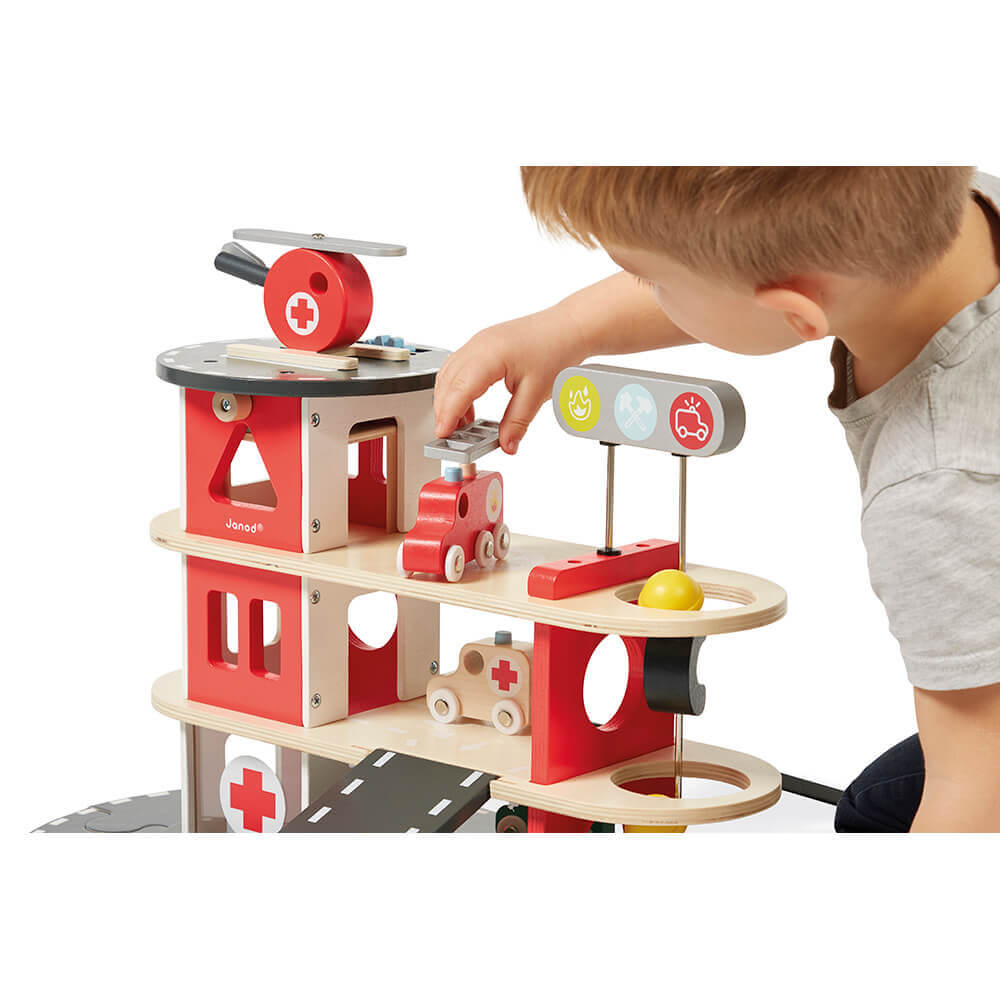 Caserne de pompiers Bolid - Ensembles de jeu - Boutique LeoLudo - Janod