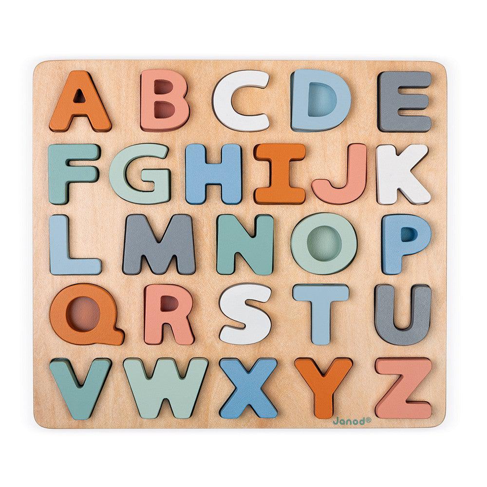 Casse-tête Alphabet en bois de Janod - Boutique LeoLudo
