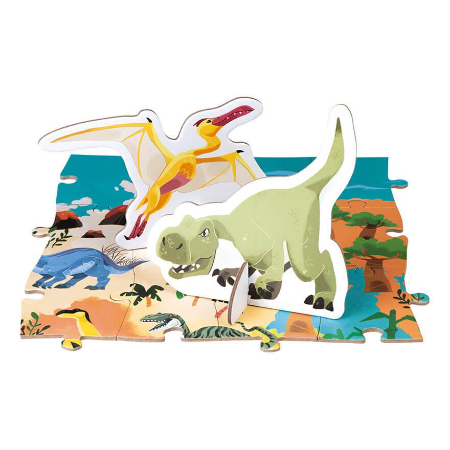Casse-tête éducatif géant 3D - Dinosaures (200 pc)-Janod-Boutique LeoLudo