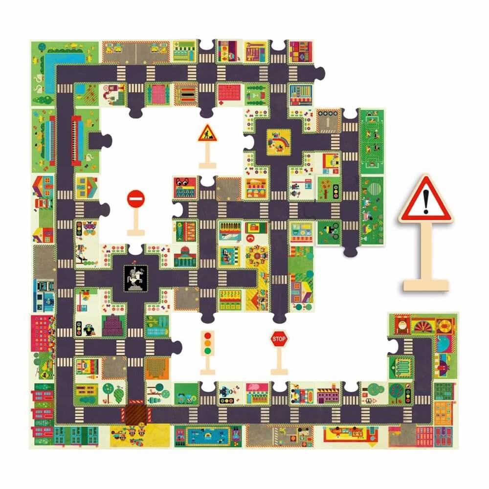 Casse - tête géant Pop to Play - La ville (24 pcs) - Casse - têtes - Boutique LeoLudo - Djeco