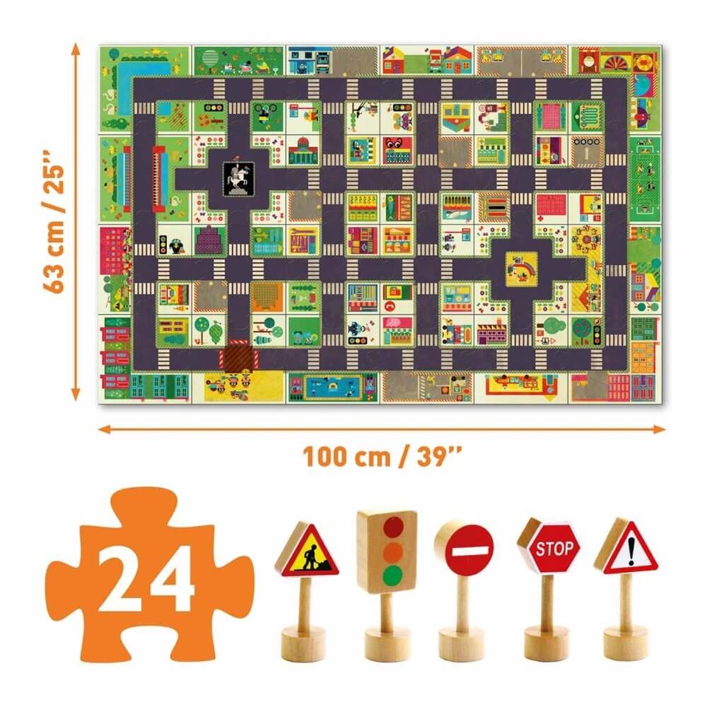 Casse - tête géant Pop to Play - La ville (24 pcs) - Casse - têtes - Boutique LeoLudo - Djeco