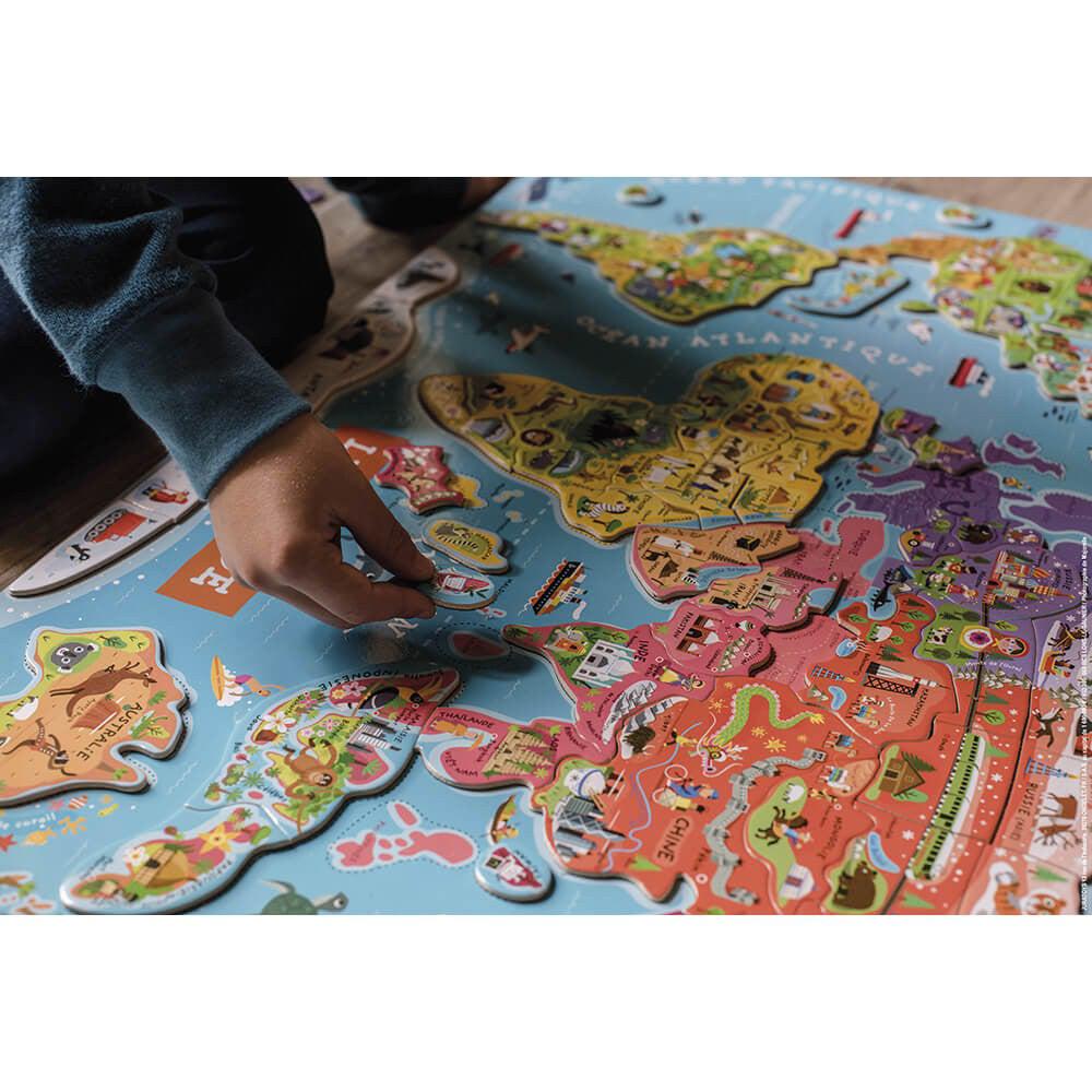 Casse - tête magnétique - Carte du Monde (92 mcx) - Casse - têtes - Boutique LeoLudo - Janod