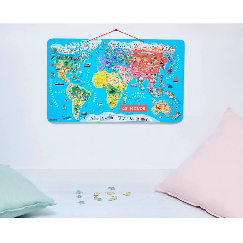 Casse-tête magnétique - Carte du Monde (92 mcx)-Janod-Boutique LeoLudo
