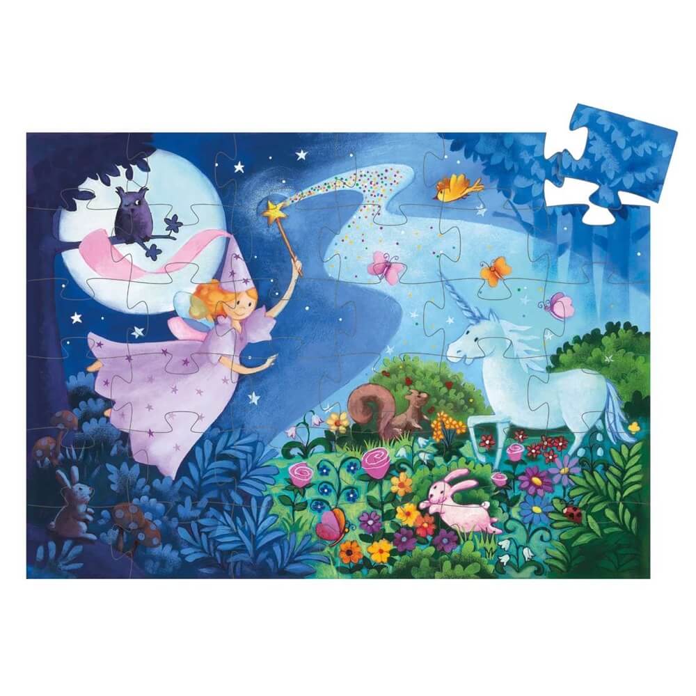 Casse - tête silhouette - Fée et la licorne (36 pcs) - Casse - têtes - Boutique LeoLudo - Djeco