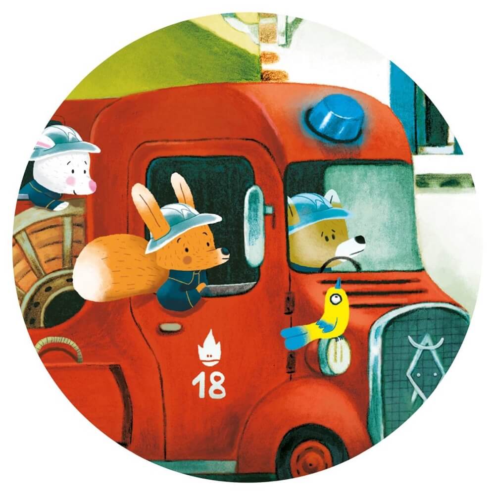 Casse-tête silhouette - Le camion de pompier (16 mcx)-Djeco-Boutique LeoLudo