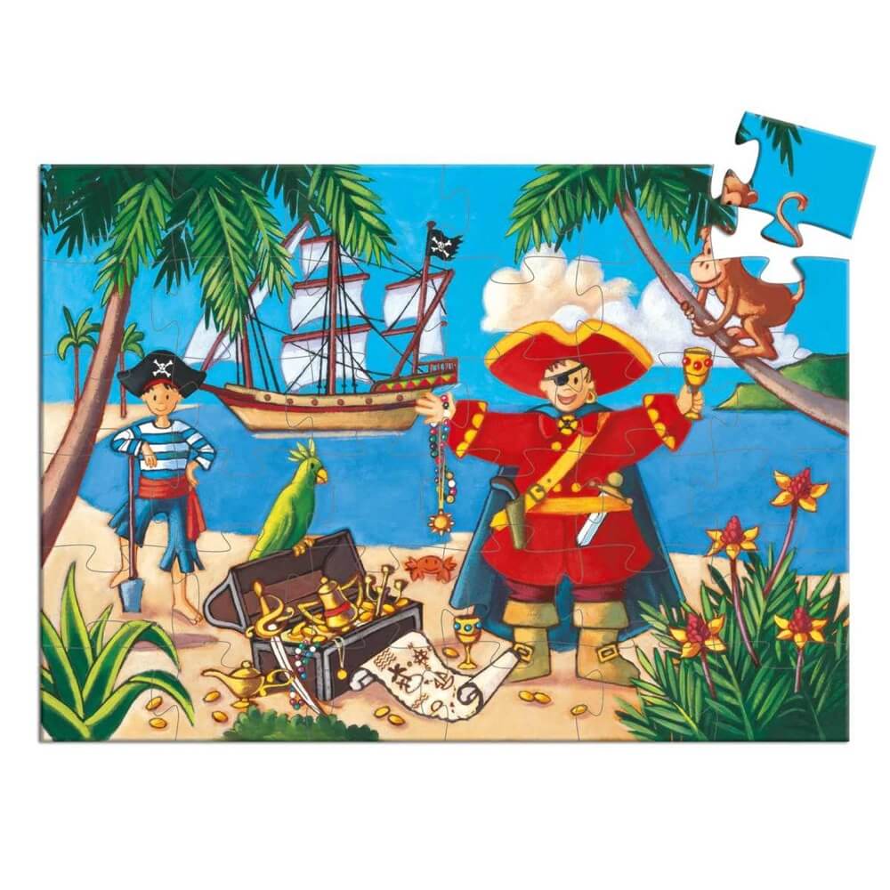 Casse - tête silhouette - Pirate et son trésor (36 pcs) - Casse - têtes - Boutique LeoLudo - Djeco