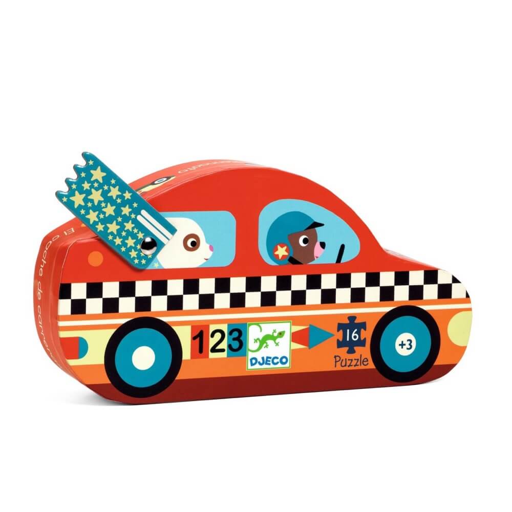Casse - tête silhouette - Voiture de course (16 pcs) - Casse - têtes - Boutique LeoLudo - Djeco