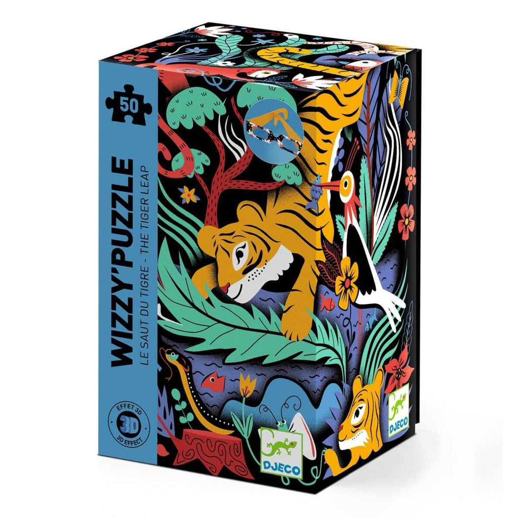 Casse-tête Wizzy 3D - Le saut du tigre (50 pcs)-Djeco-Boutique LeoLudo