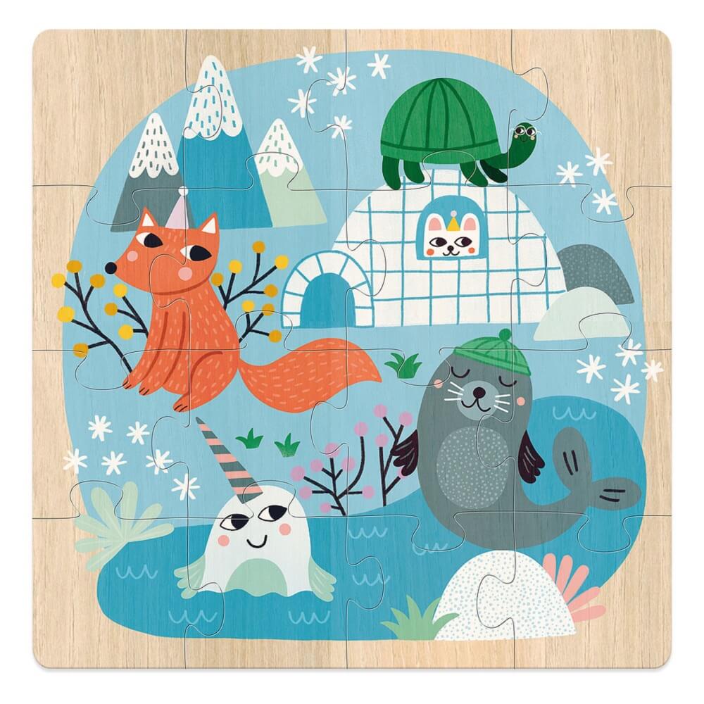 Casse-têtes en bois - Animaux du monde (3 x 16 mcx)-Vilac-Boutique LeoLudo