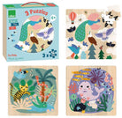 Casse-têtes en bois - Terre, mer, ciel (3 x 16 mcx)-Casse-têtes-Vilac-Boutique LeoLudo