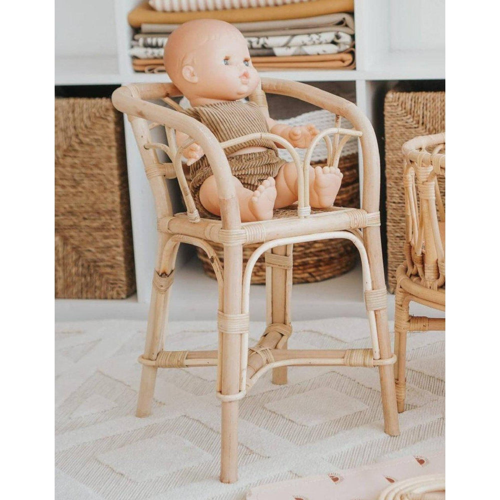Chaise haute en rotin pour poupée-Poppie Toys-Boutique LeoLudo