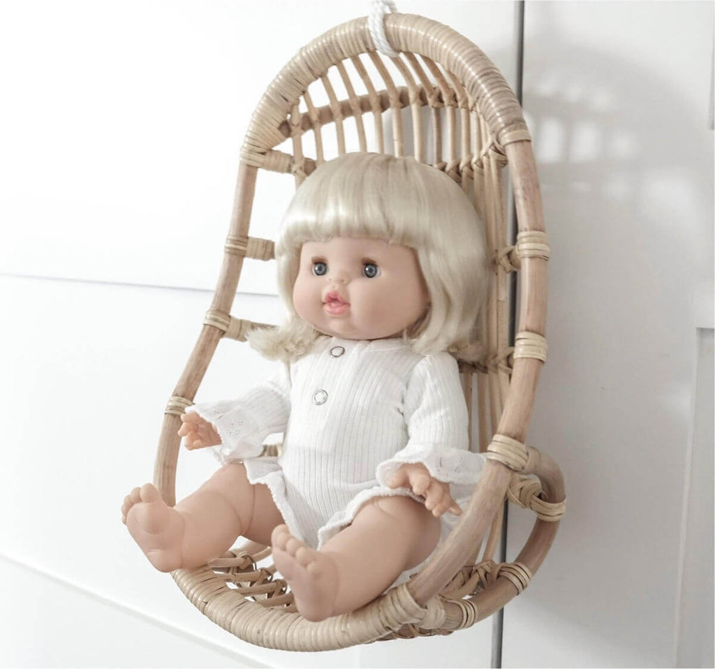 Chaise suspendue en rotin pour poupée-Poppie Toys-Boutique LeoLudo