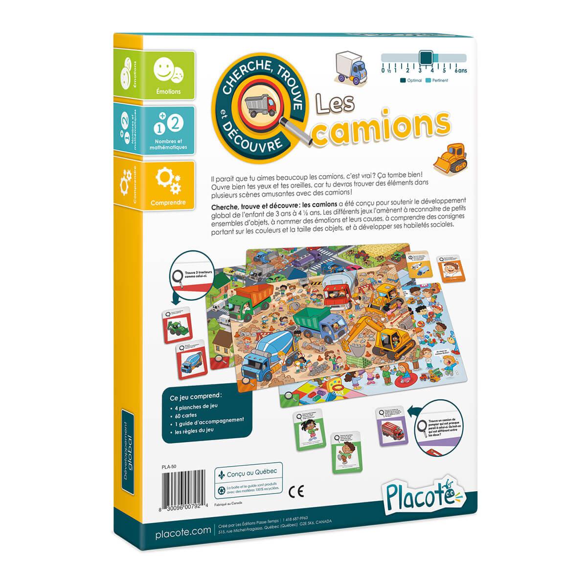 Cherche, trouve et découvre : les camions - Jeux de société - Boutique LeoLudo - Placote