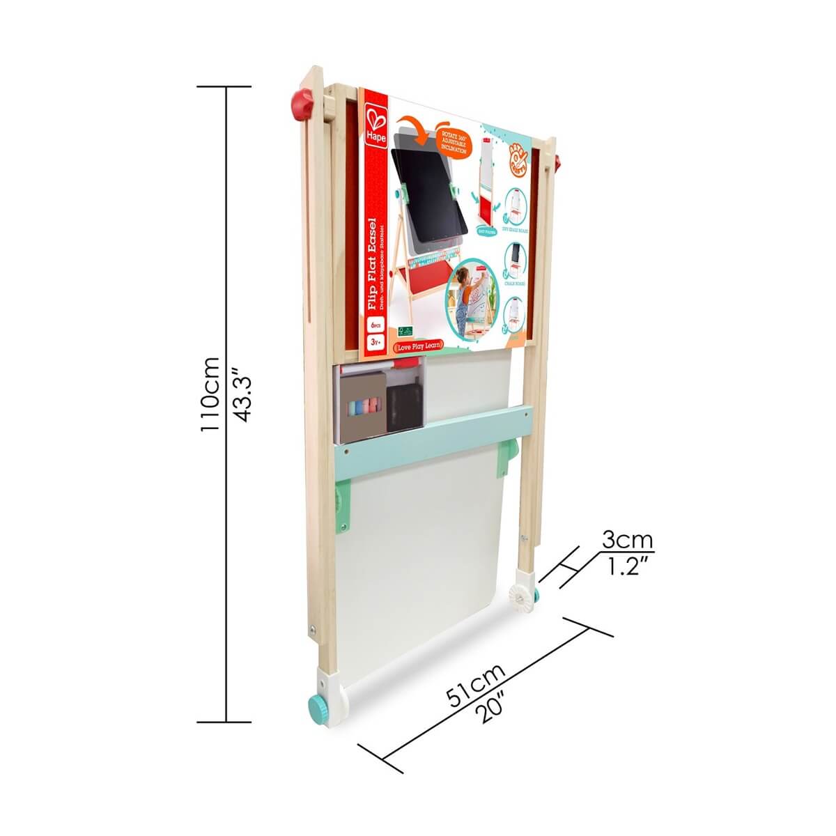 Chevalet pivotant et pliable Flip Flat avec craies + marqueurs - Art & bricolage - Boutique LeoLudo - Hape