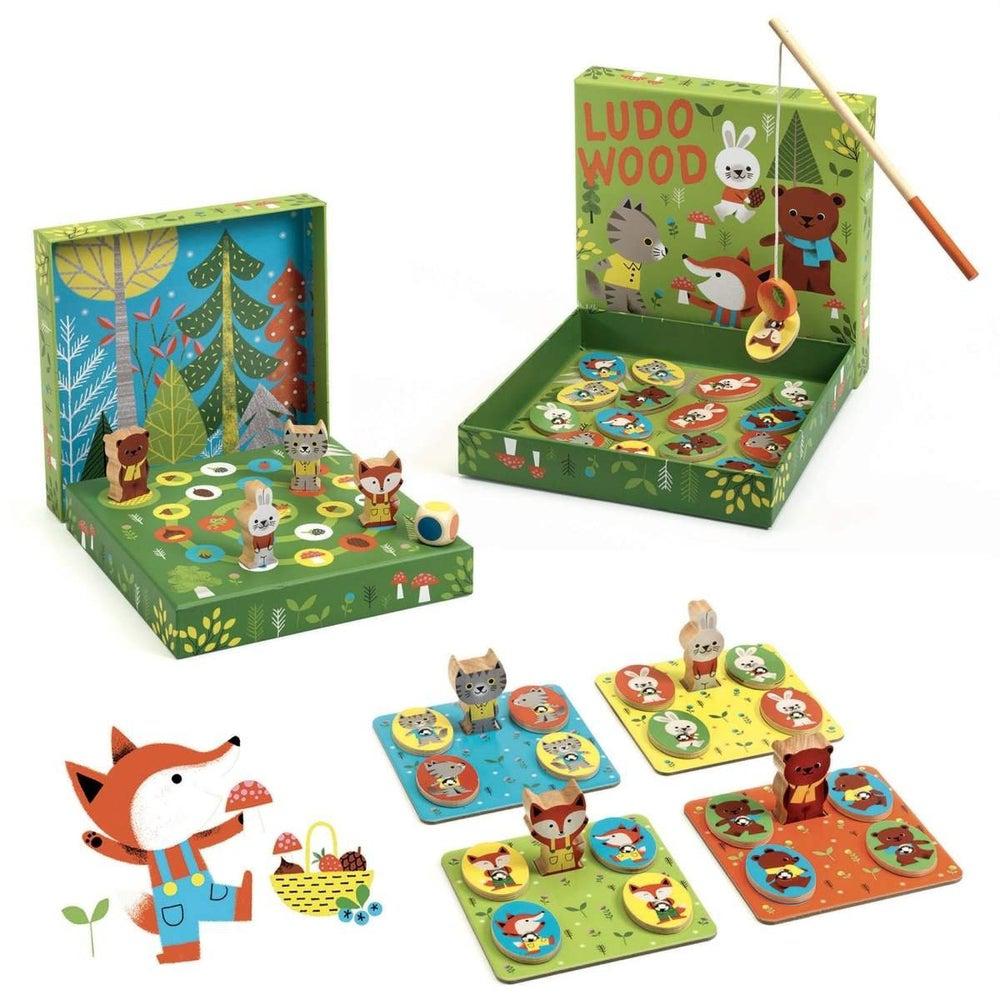 Coffret 4 jeux Ludo Wood - Jeux de société - Boutique LeoLudo - Djeco