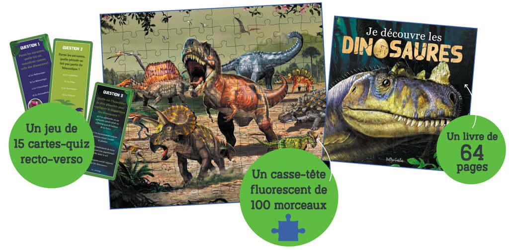 Coffret avec casse-tête - Je découvre les dinosaures-Petits Génies-Boutique LeoLudo