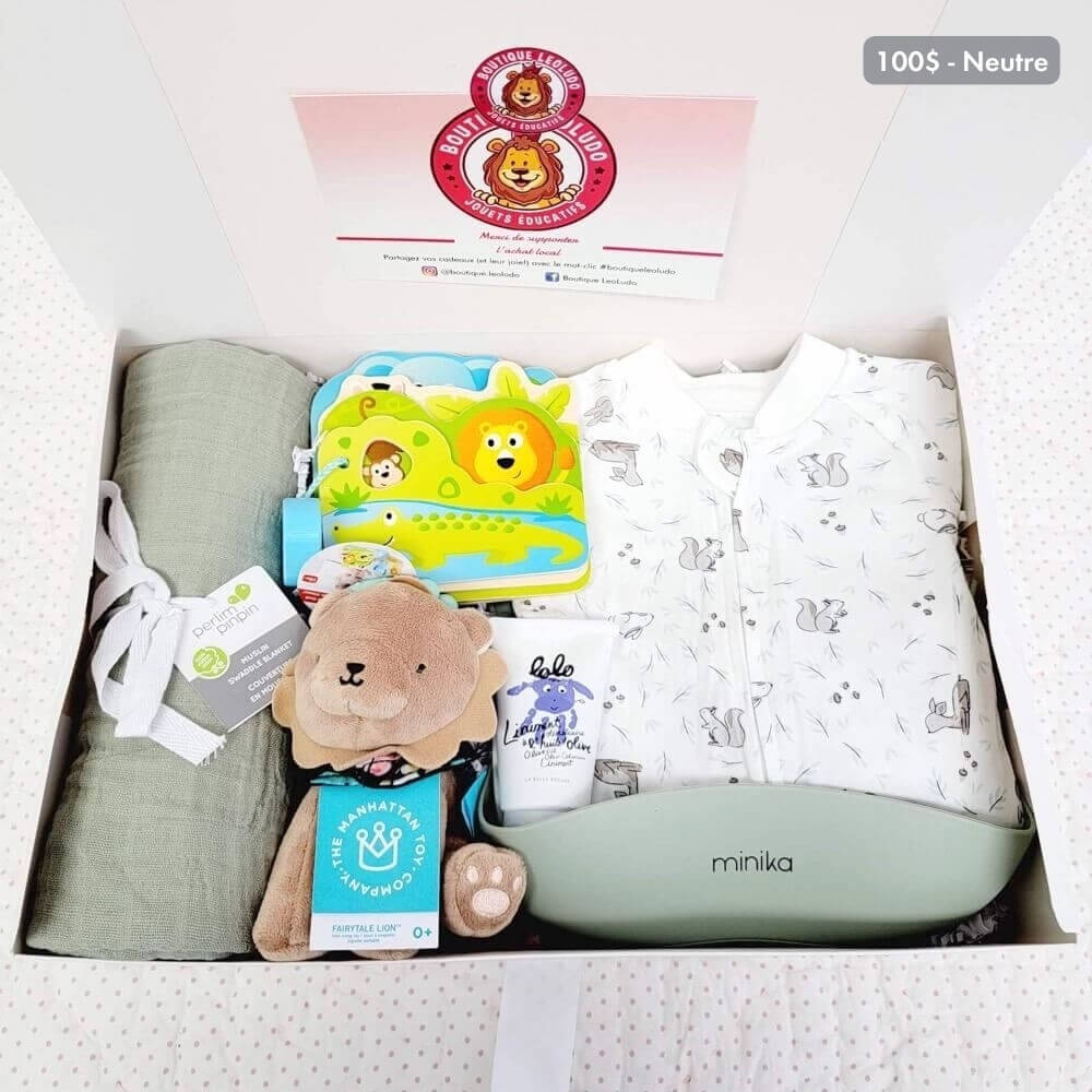 Coffret cadeau de naissance et shower de bébé - Ensembles cadeaux - Boutique LeoLudo - LeoLudo