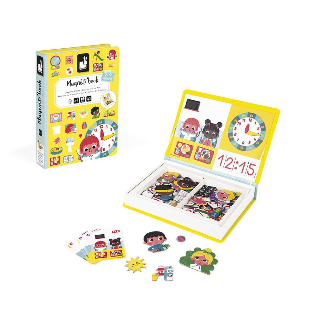 Coffret magnétique - J'apprends l'heure (75 mcx) - Jeux magnétiques - Boutique LeoLudo - Janod