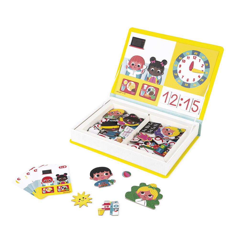 Coffret magnétique - J'apprends l'heure (75 mcx) - Jeux magnétiques - Boutique LeoLudo - Janod