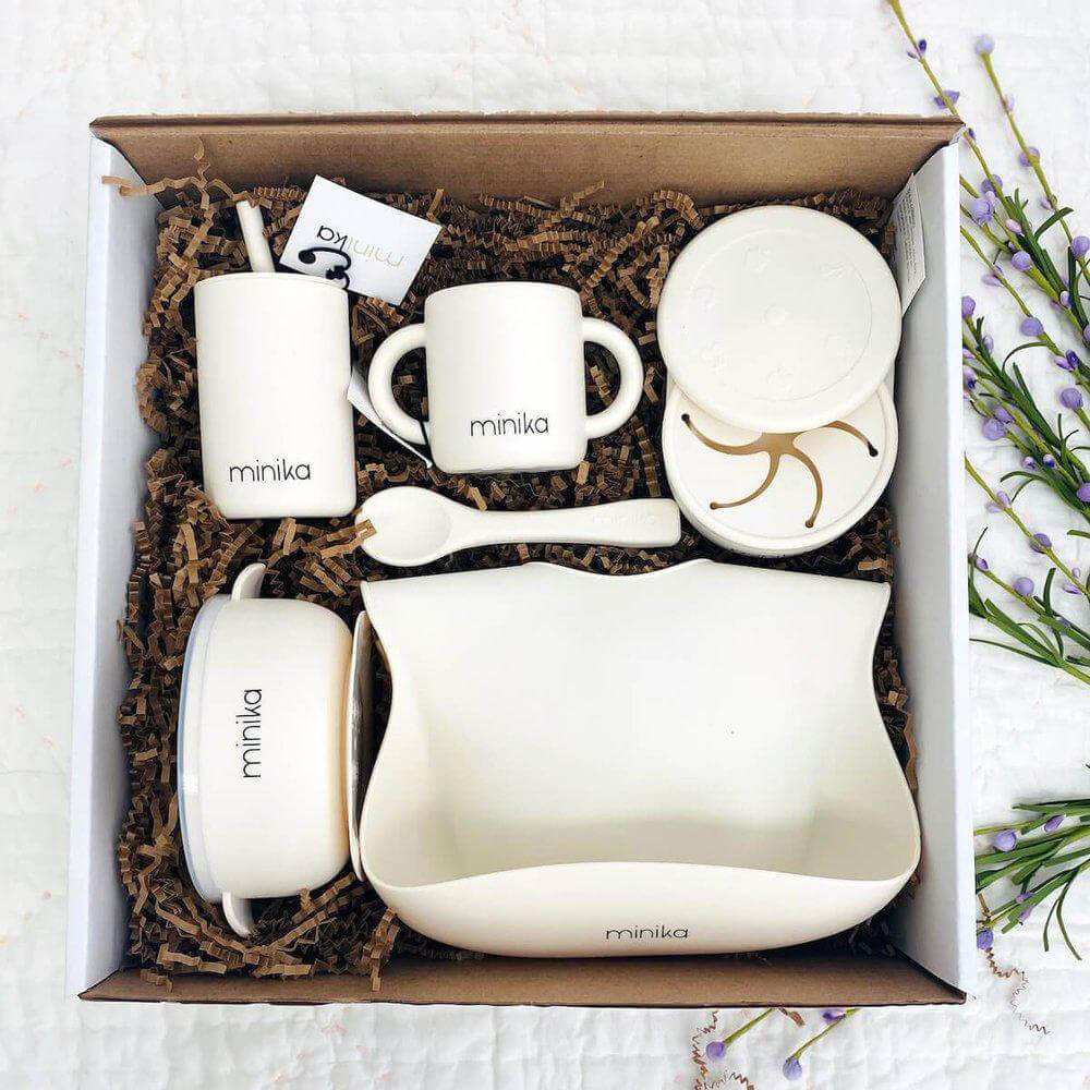 Coffret repas en silicone - choix de couleur - Ensembles cadeaux - Boutique LeoLudo - Minika